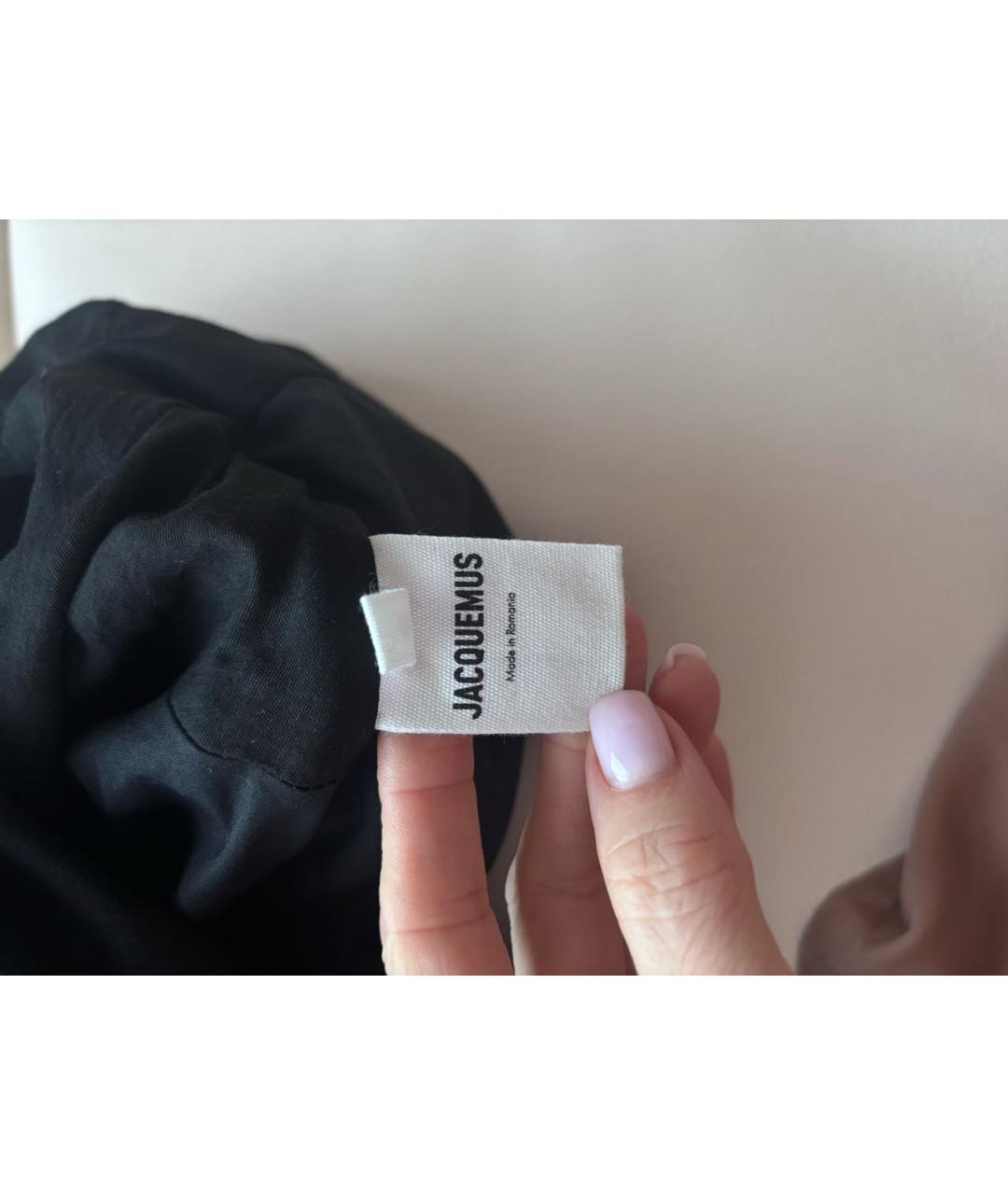 JACQUEMUS Черное хлопковое платье, фото 4