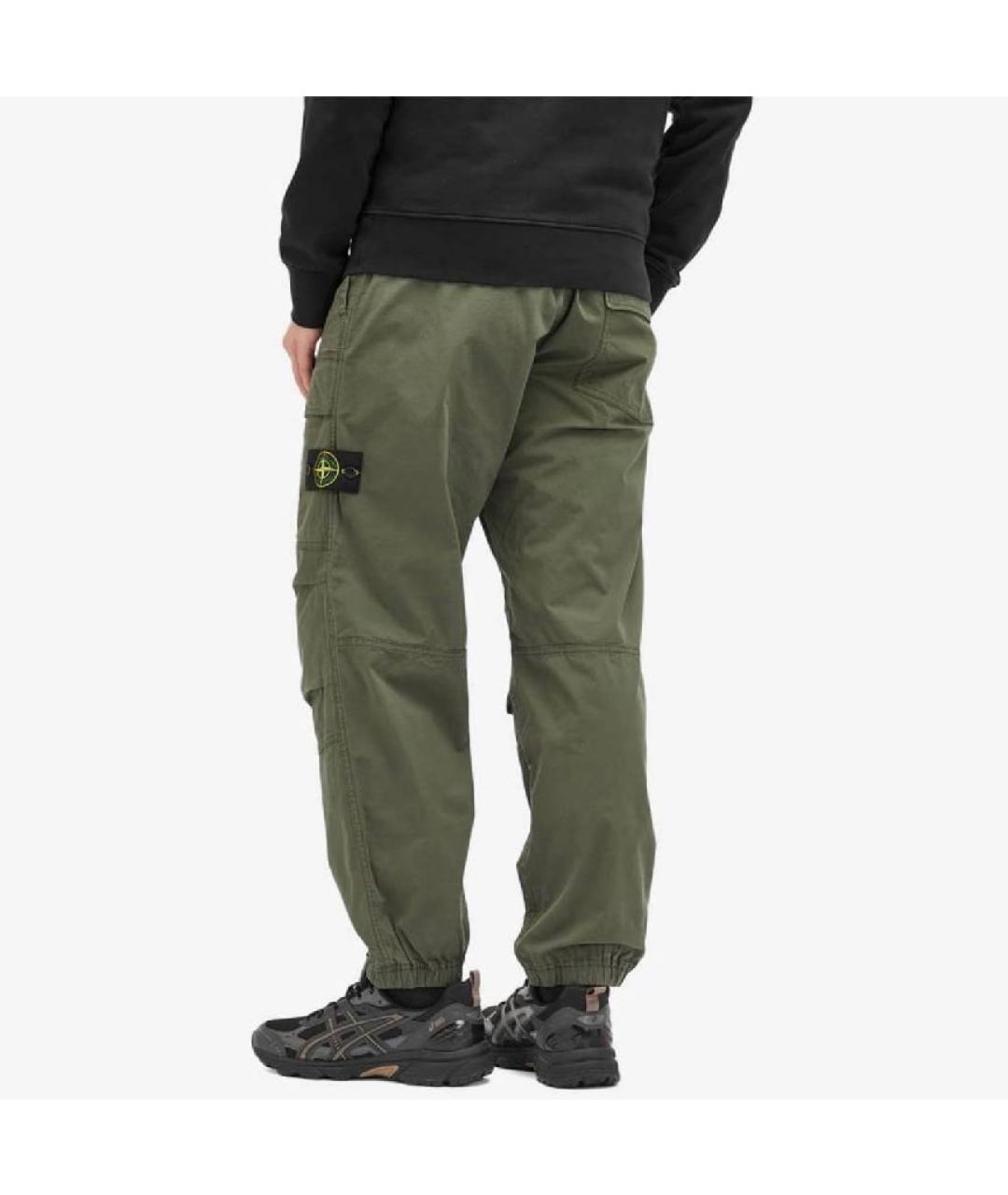 STONE ISLAND Хаки хлопковые повседневные брюки, фото 4