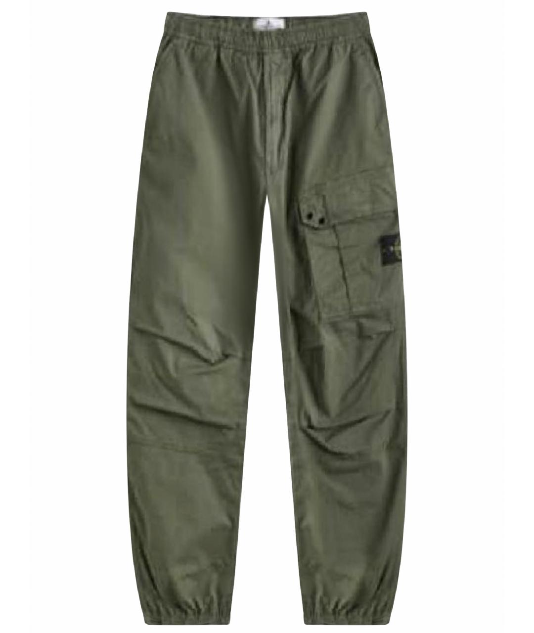 STONE ISLAND Хаки хлопковые повседневные брюки, фото 1