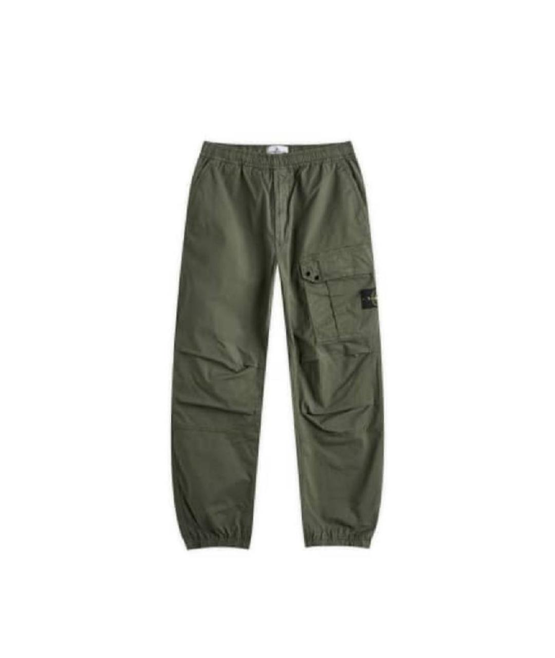 STONE ISLAND Хаки хлопковые повседневные брюки, фото 6