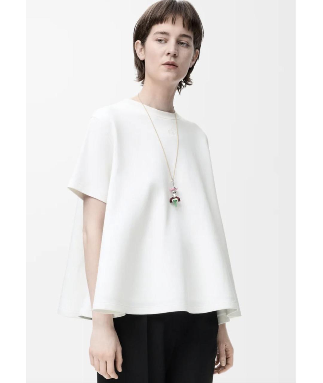 LOEWE Белая хлопковая футболка, фото 2