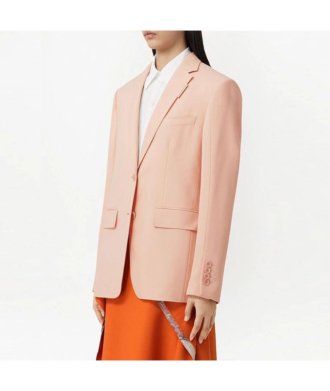 BURBERRY Розовый шерстяной жакет/пиджак, фото 4