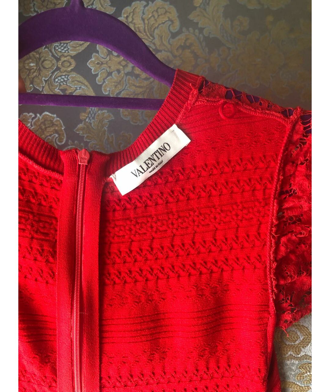 VALENTINO Красное вискозное коктейльное платье, фото 2