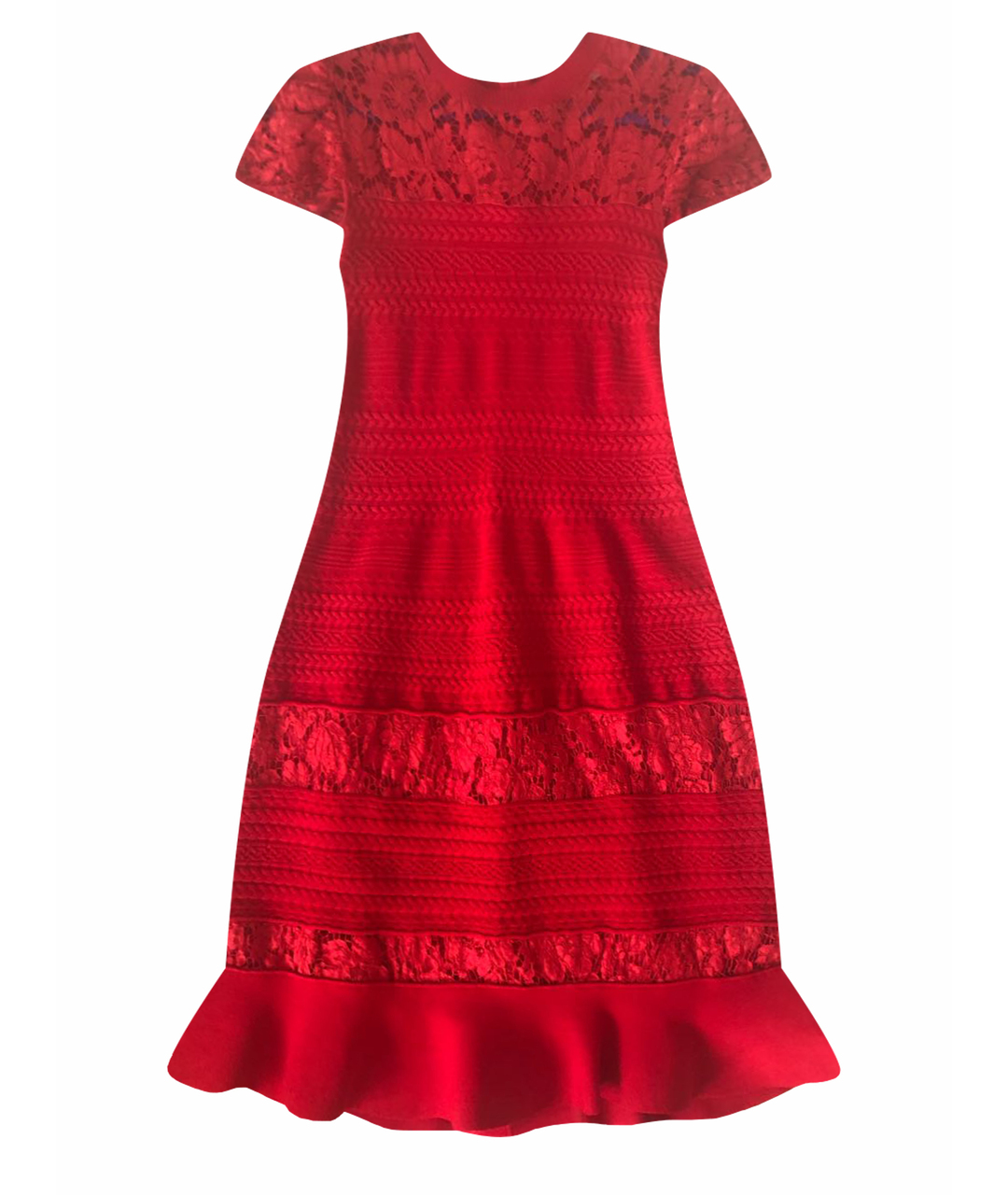 VALENTINO Красное вискозное коктейльное платье, фото 1