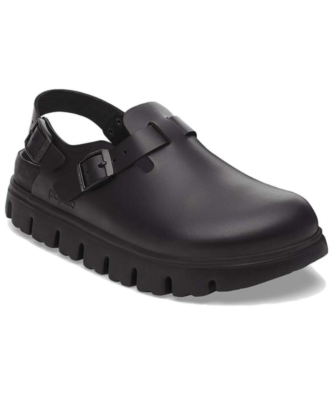 BIRKENSTOCK Черные кожаные сабо, фото 3
