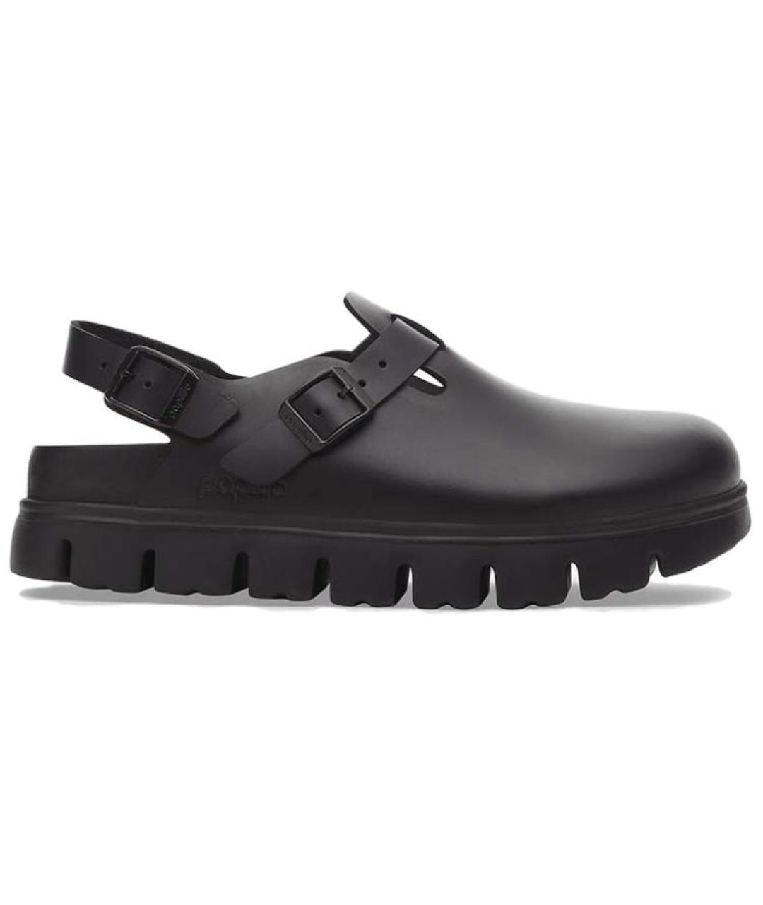 BIRKENSTOCK Черные кожаные сабо, фото 1