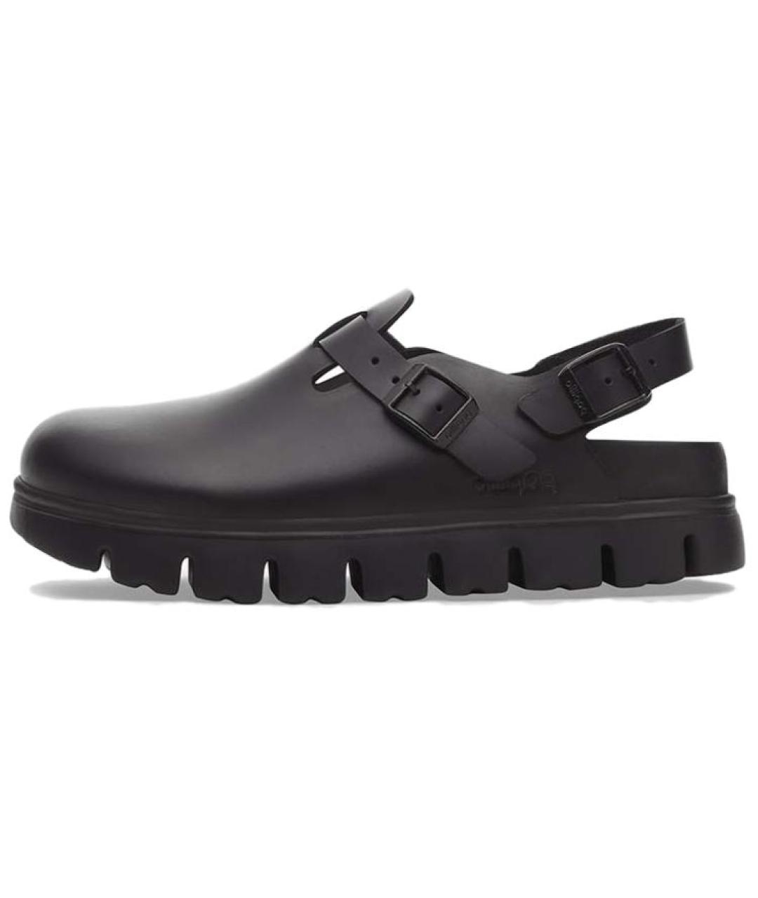 BIRKENSTOCK Черные кожаные сабо, фото 2