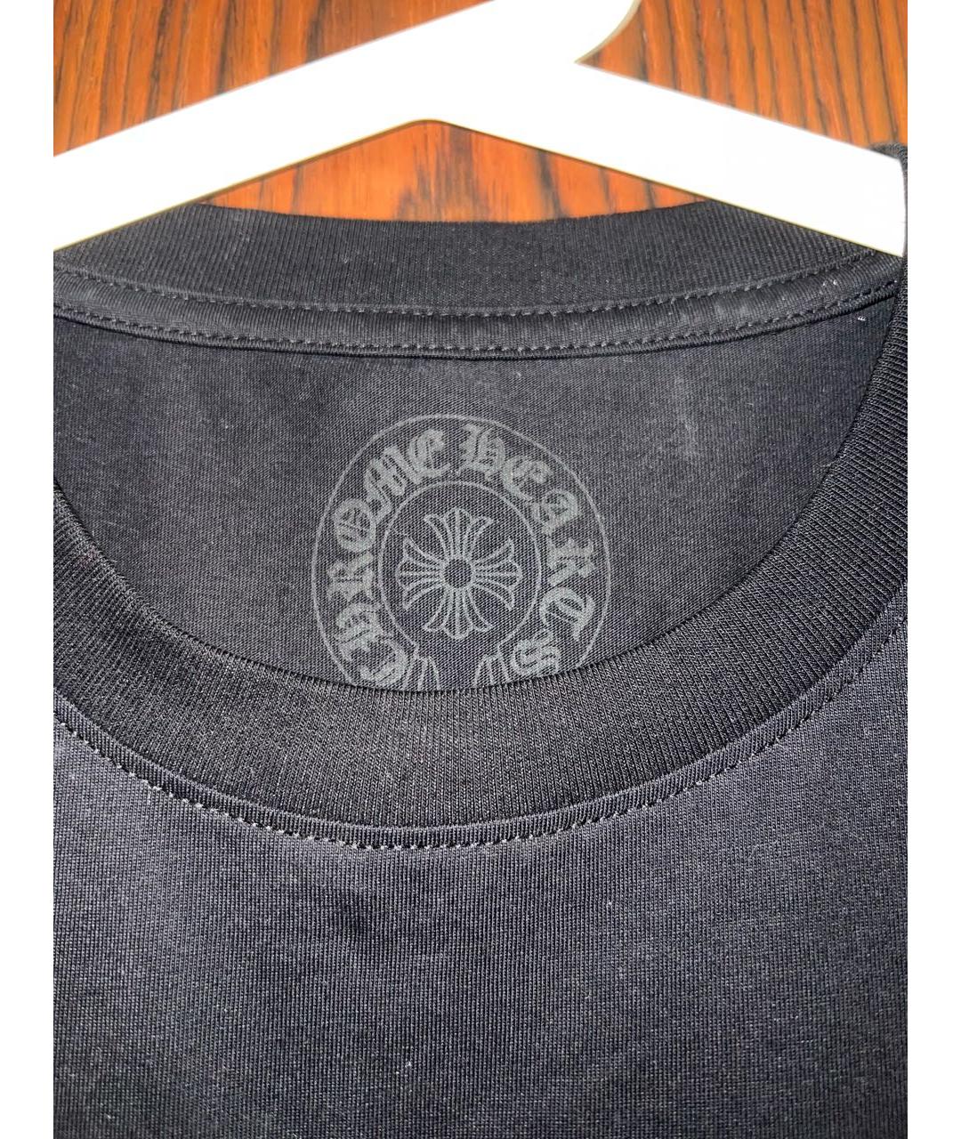 CHROME HEARTS Черная хлопковая футболка, фото 3