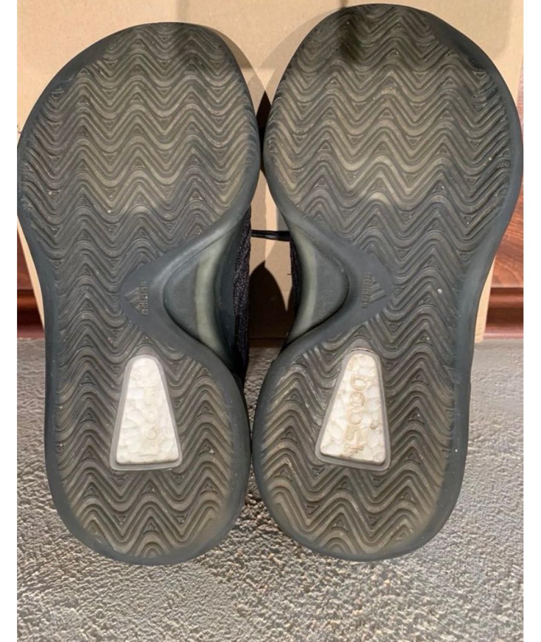 ADIDAS YEEZY Черные текстильные высокие кроссовки / кеды, фото 2