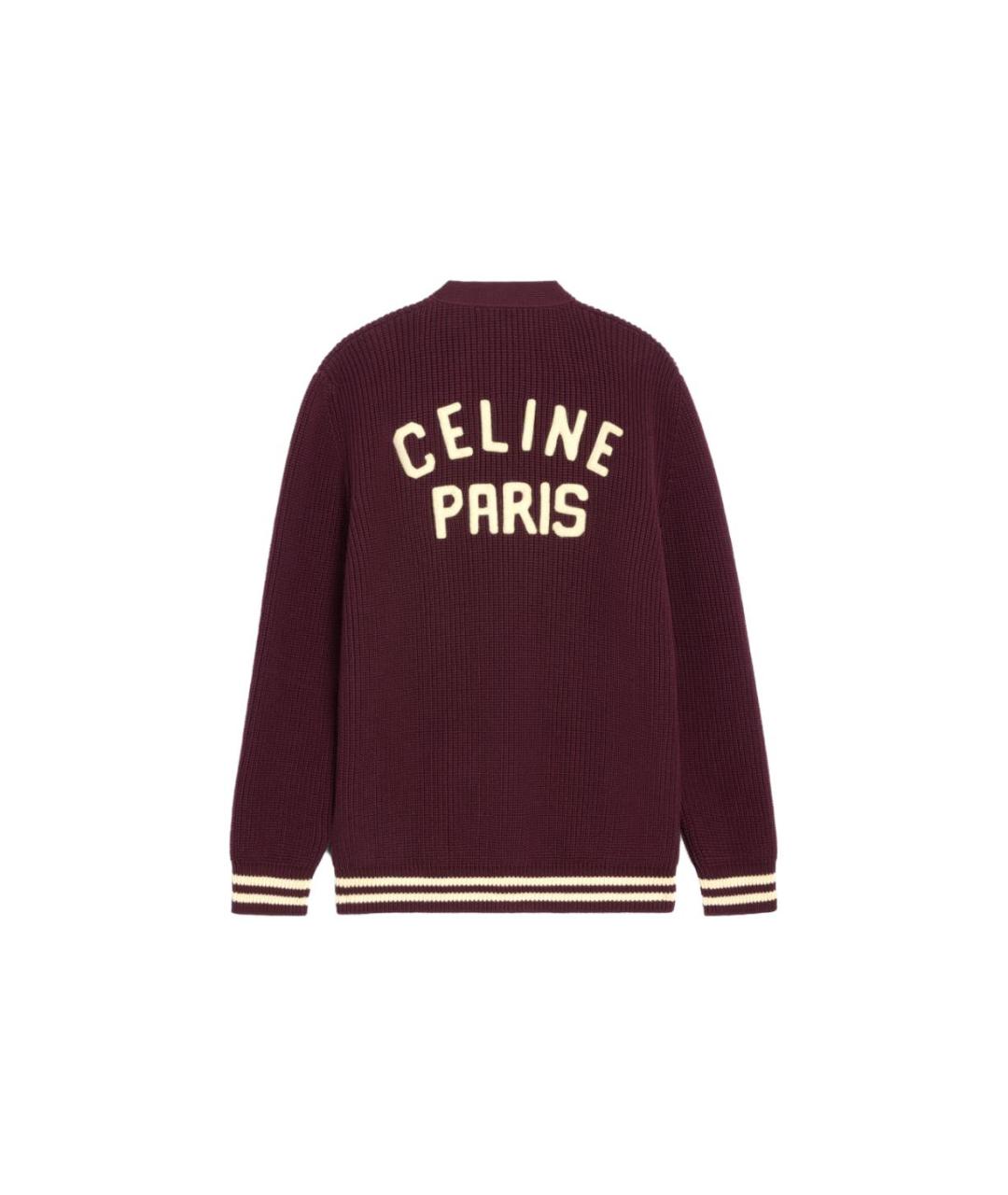 CELINE Бордовый хлопковый джемпер / свитер, фото 2