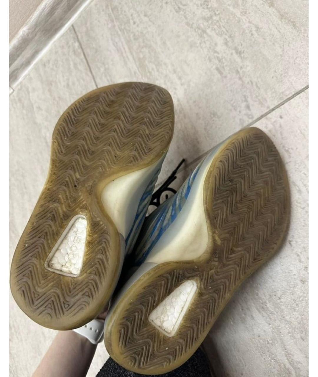 ADIDAS YEEZY Синие текстильные высокие кроссовки / кеды, фото 4