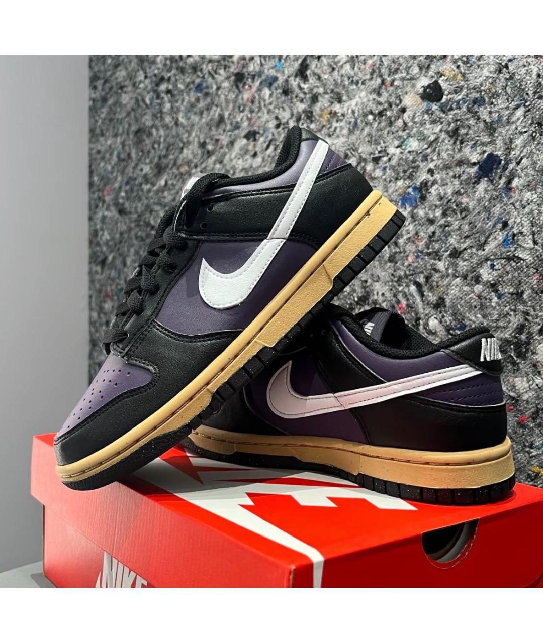 NIKE Фиолетовые кожаные низкие кроссовки / кеды, фото 5