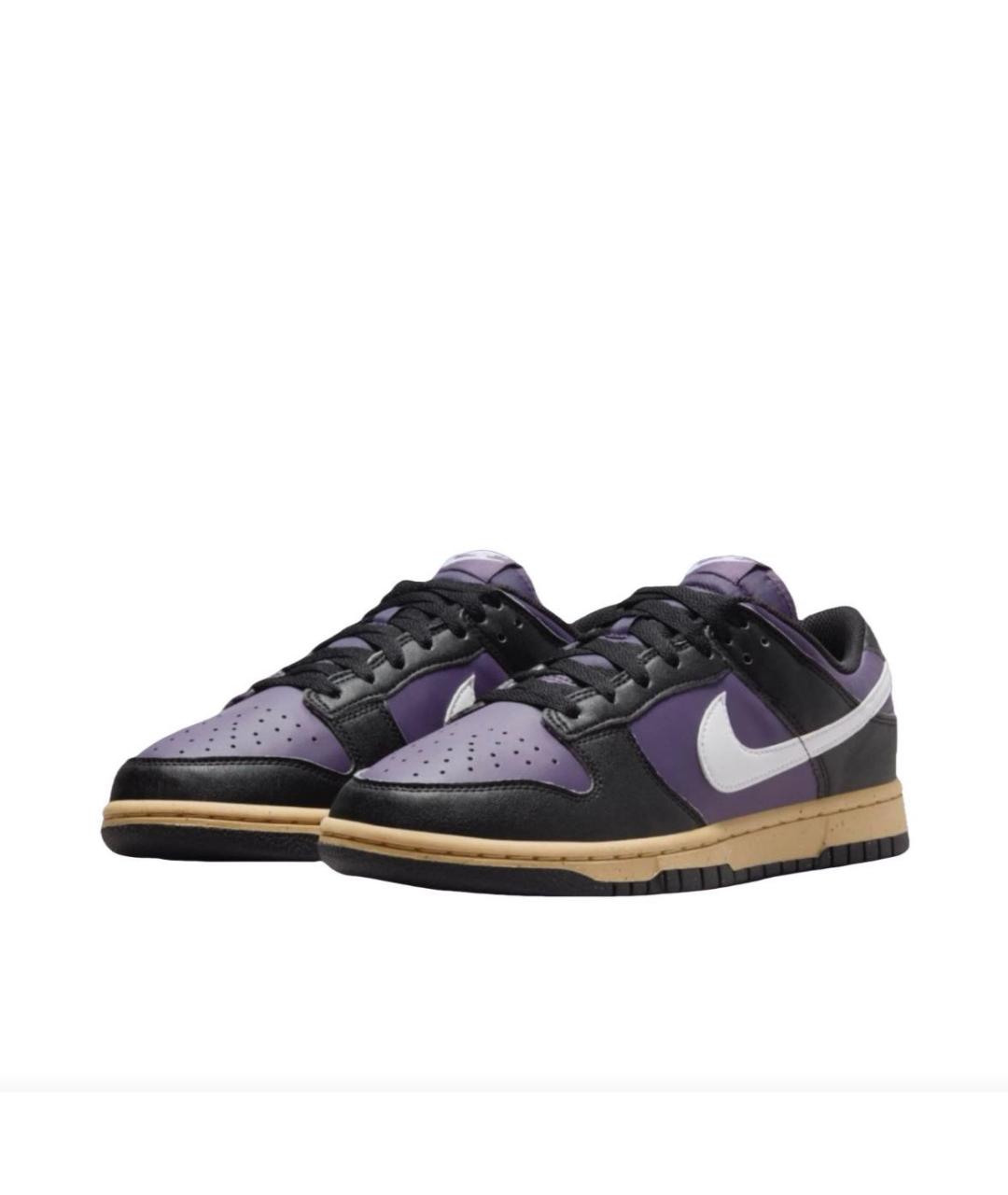 NIKE Фиолетовые кожаные низкие кроссовки / кеды, фото 2