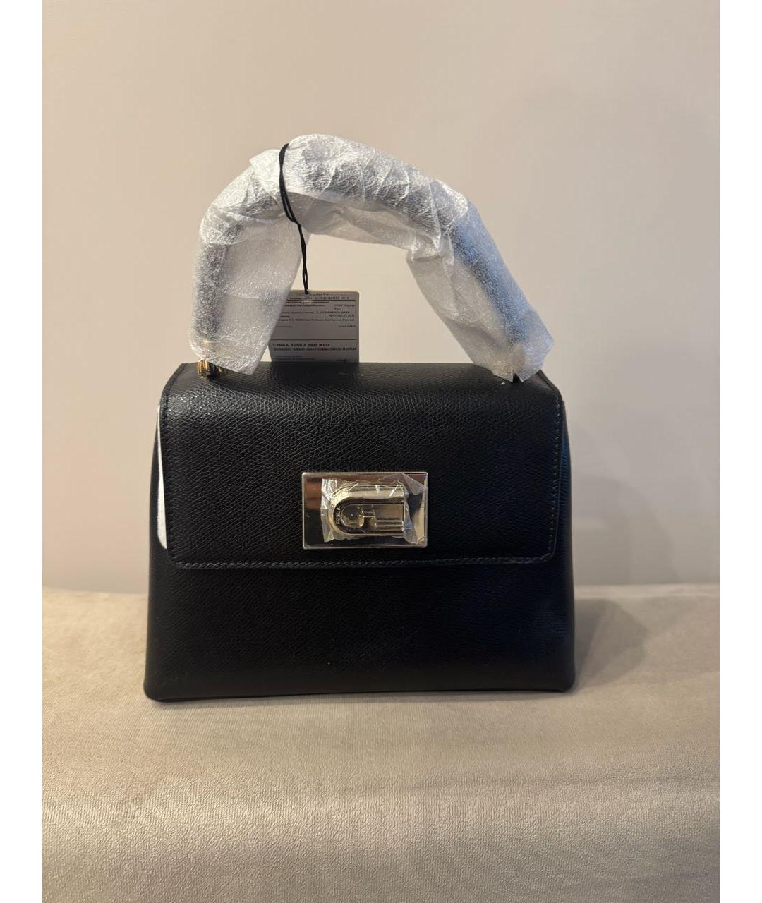 FURLA Черная кожаная сумка через плечо, фото 7