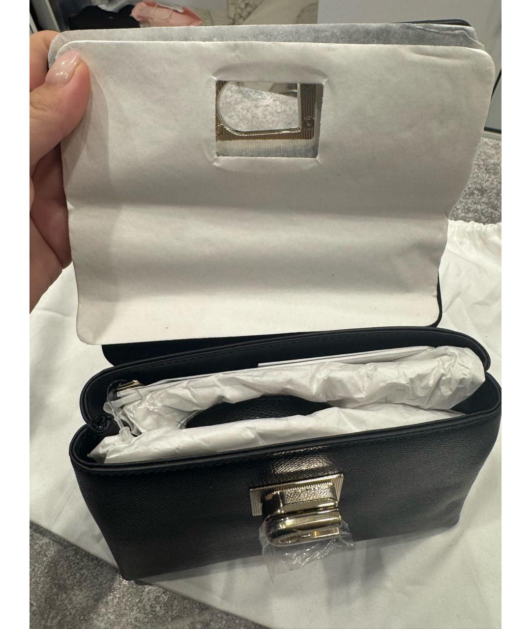 FURLA Черная кожаная сумка через плечо, фото 4
