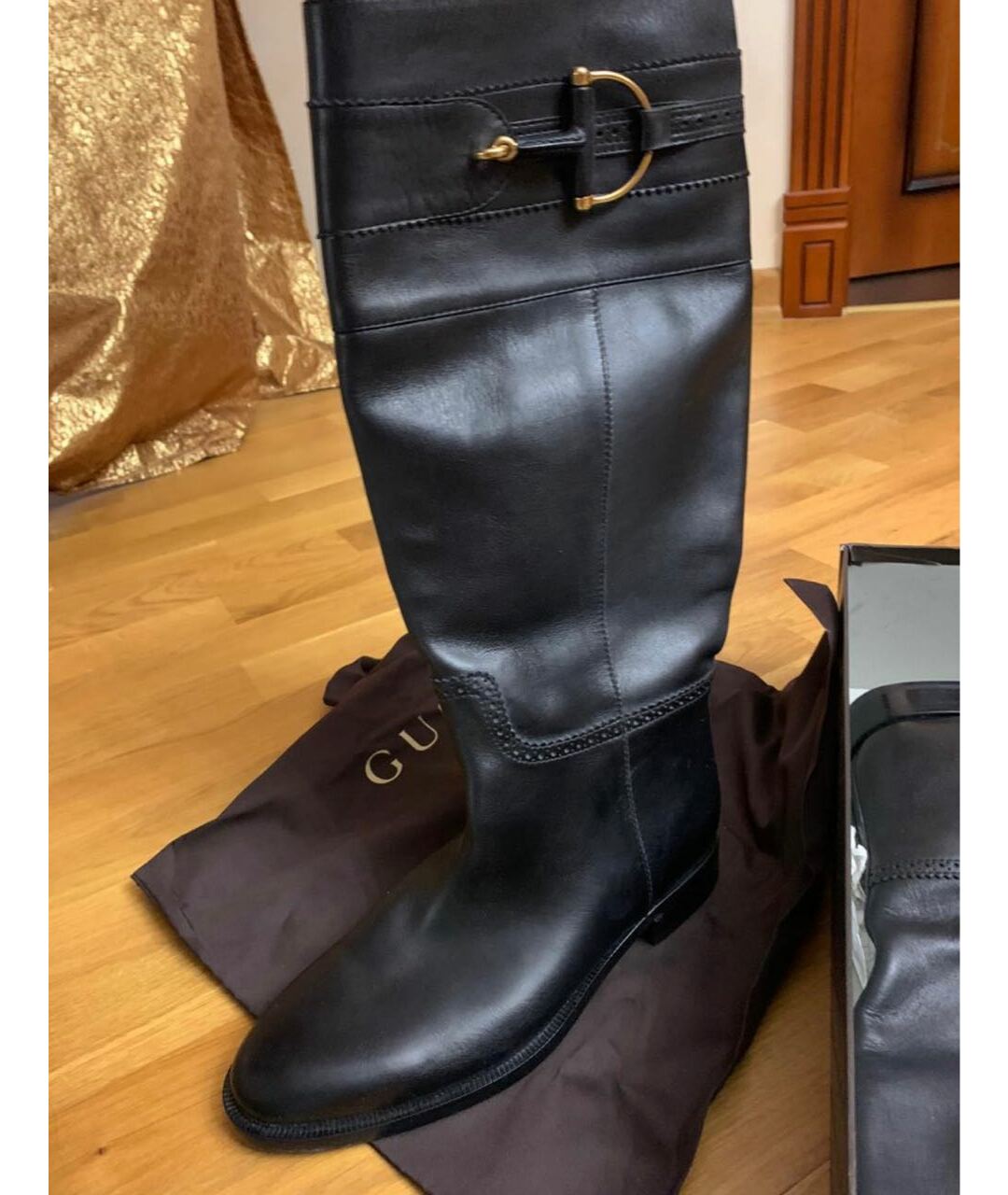 GUCCI Черные кожаные сапоги, фото 2
