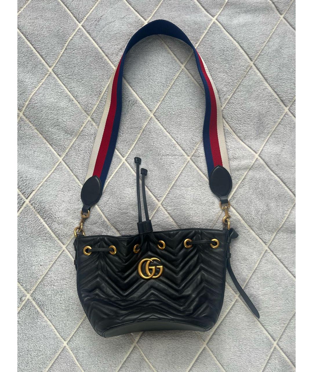 GUCCI Черная кожаная сумка через плечо, фото 7