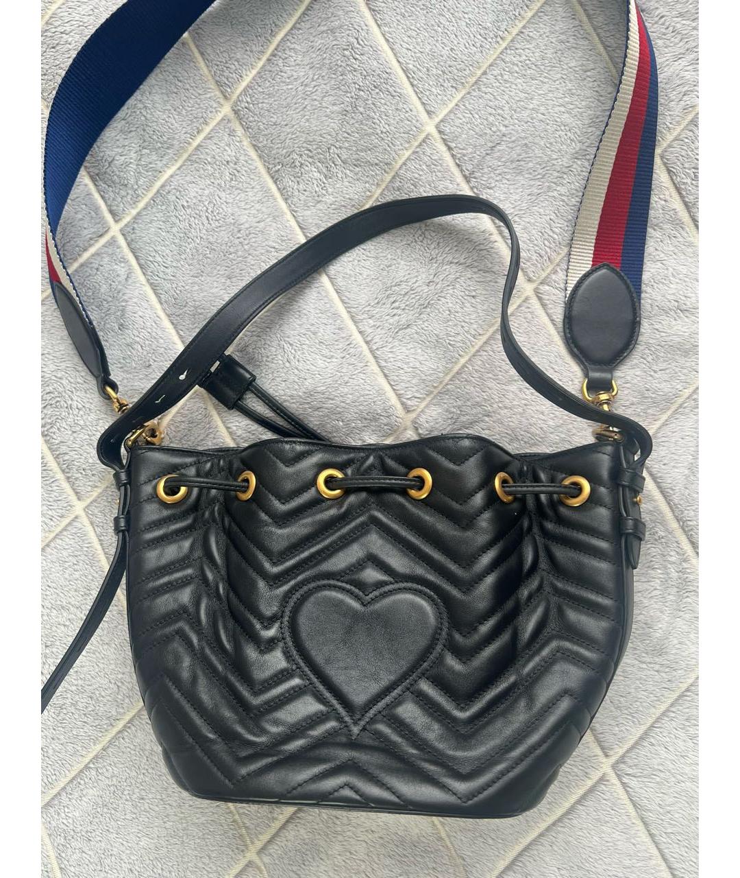 GUCCI Черная кожаная сумка через плечо, фото 3