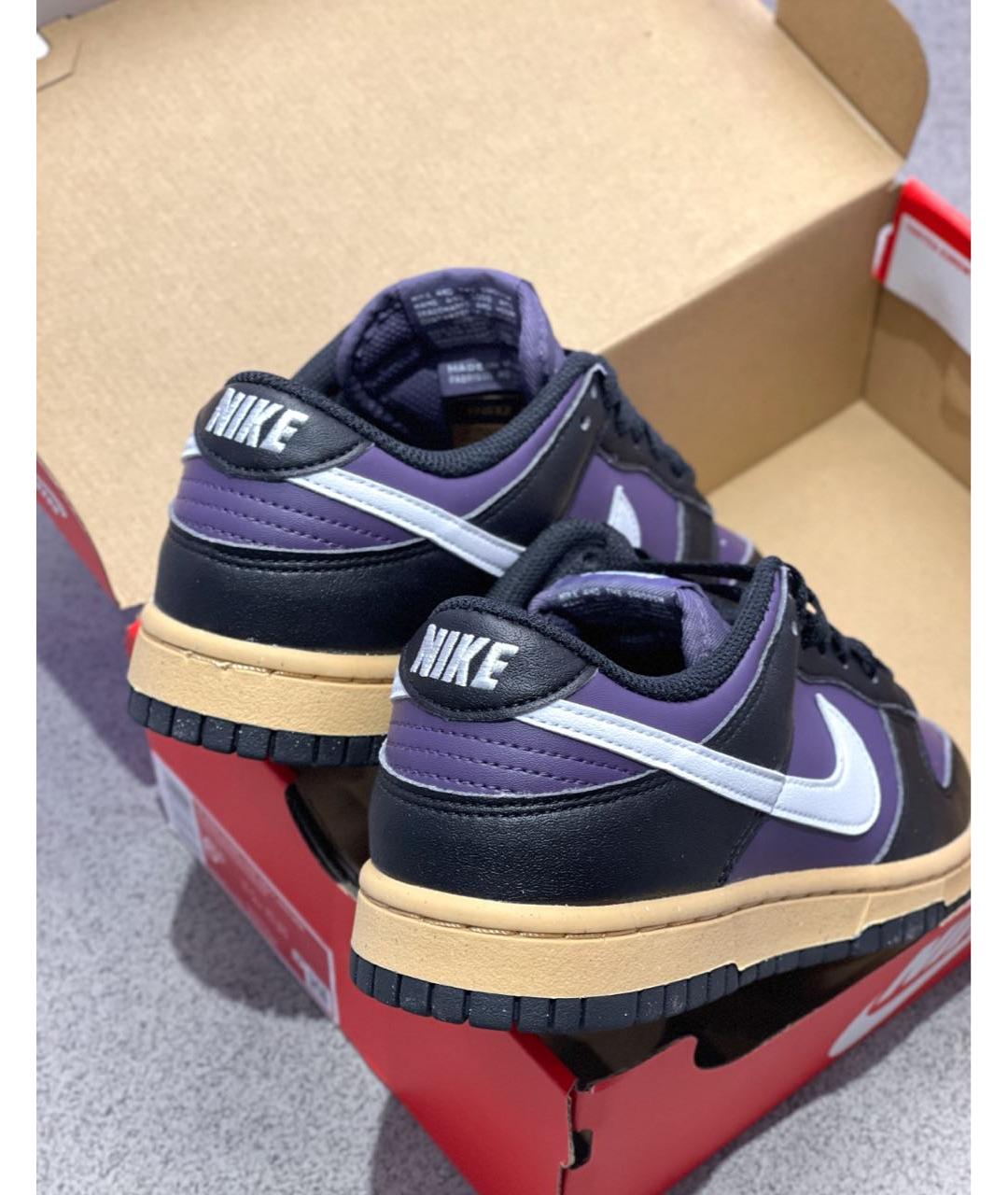 NIKE Черные кожаные низкие кроссовки / кеды, фото 6