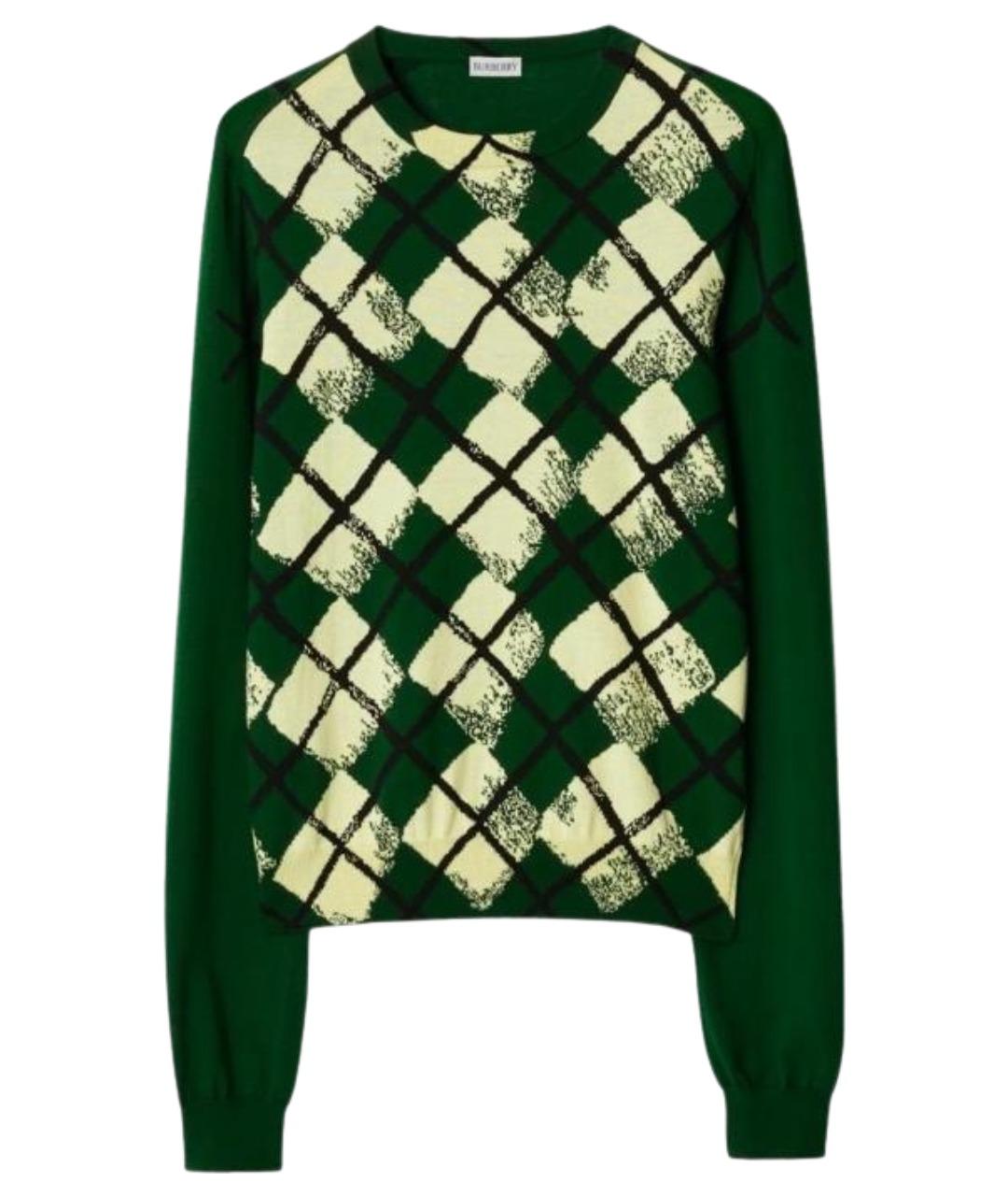 BURBERRY Зеленый джемпер / свитер, фото 1