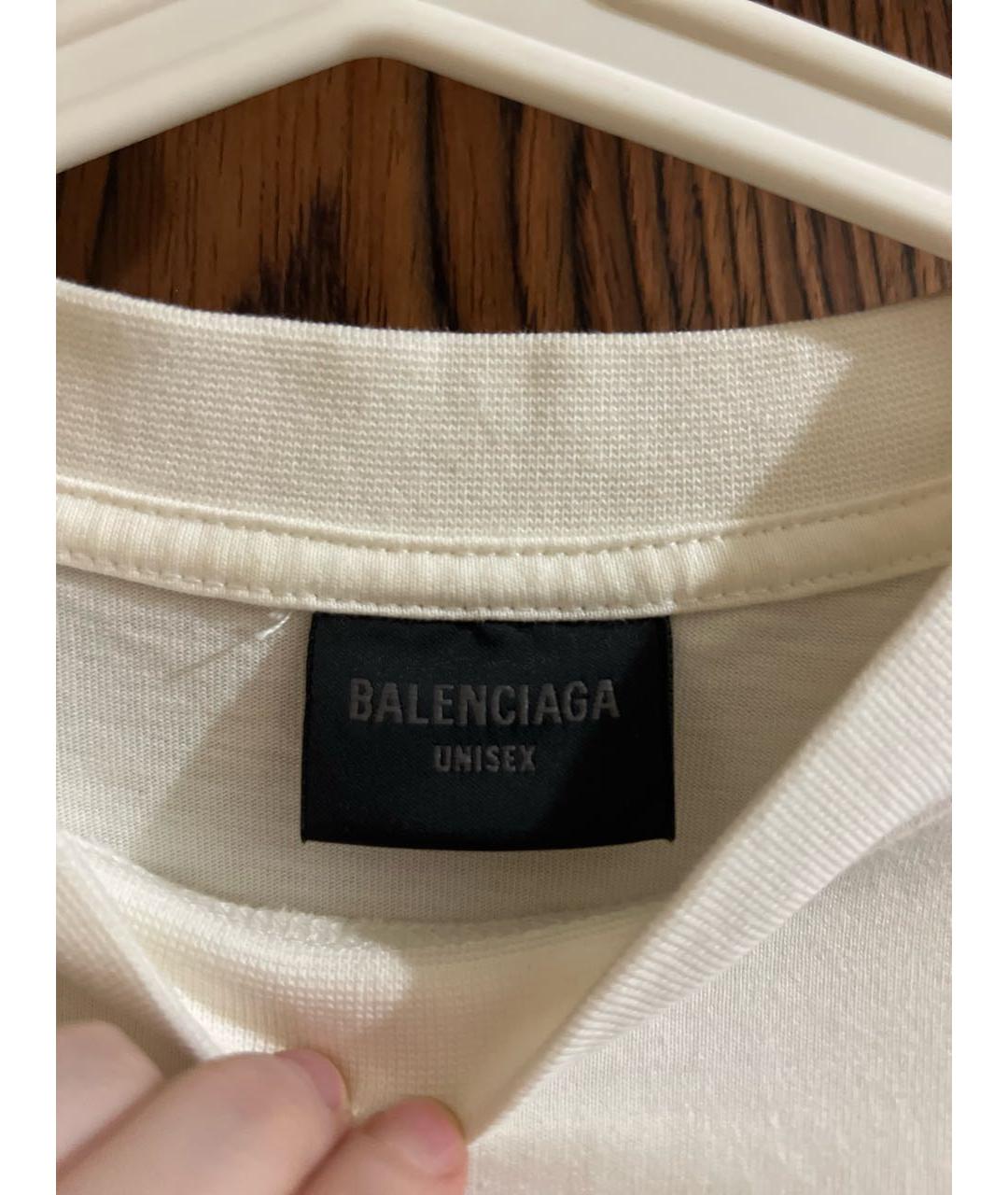 BALENCIAGA Белая хлопковая футболка, фото 3