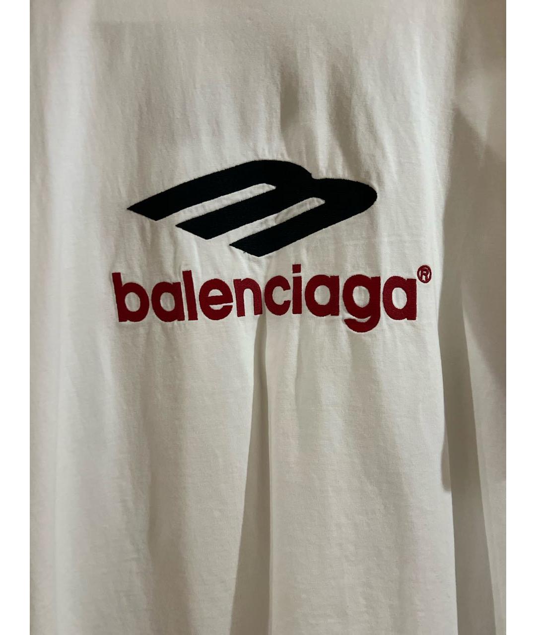 BALENCIAGA Белая хлопковая футболка, фото 4