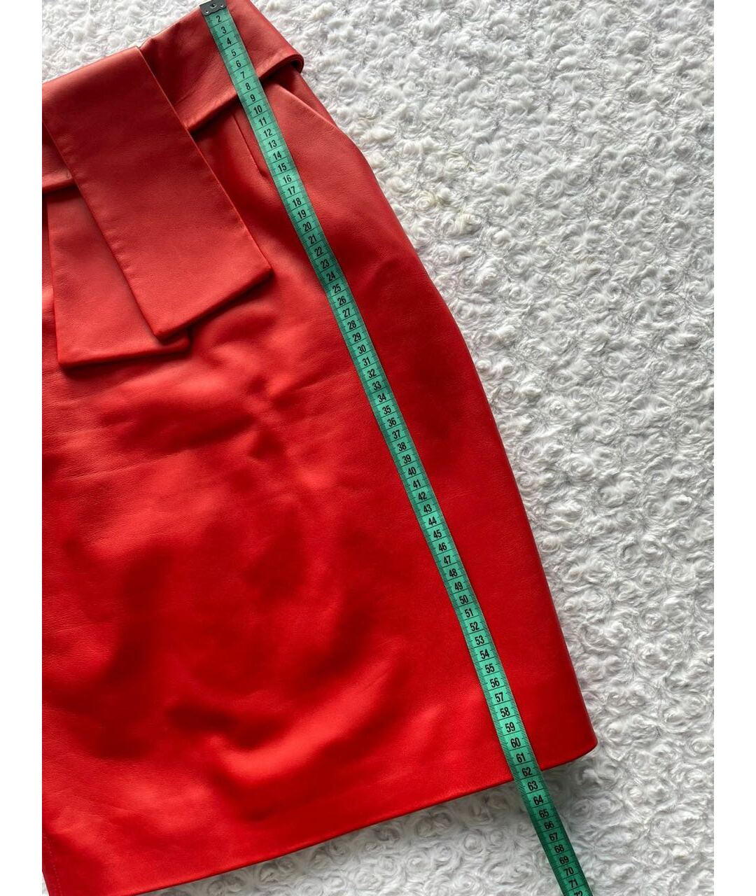 BALENCIAGA Красная кожаная юбка миди, фото 5