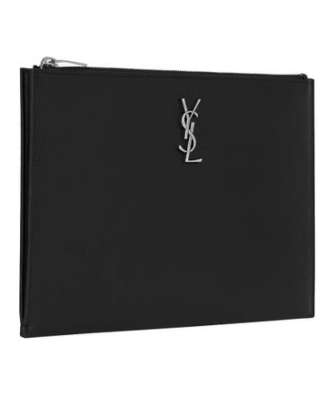 SAINT LAURENT Черная кожаная папка для документов, фото 2