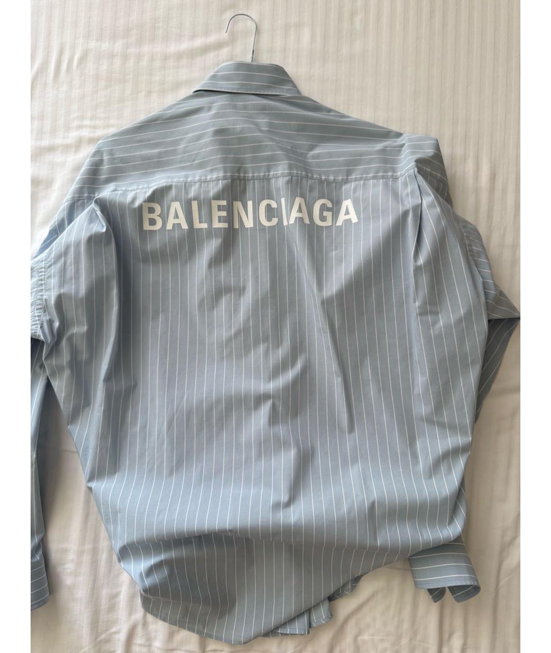 BALENCIAGA Голубая хлопковая рубашка, фото 2