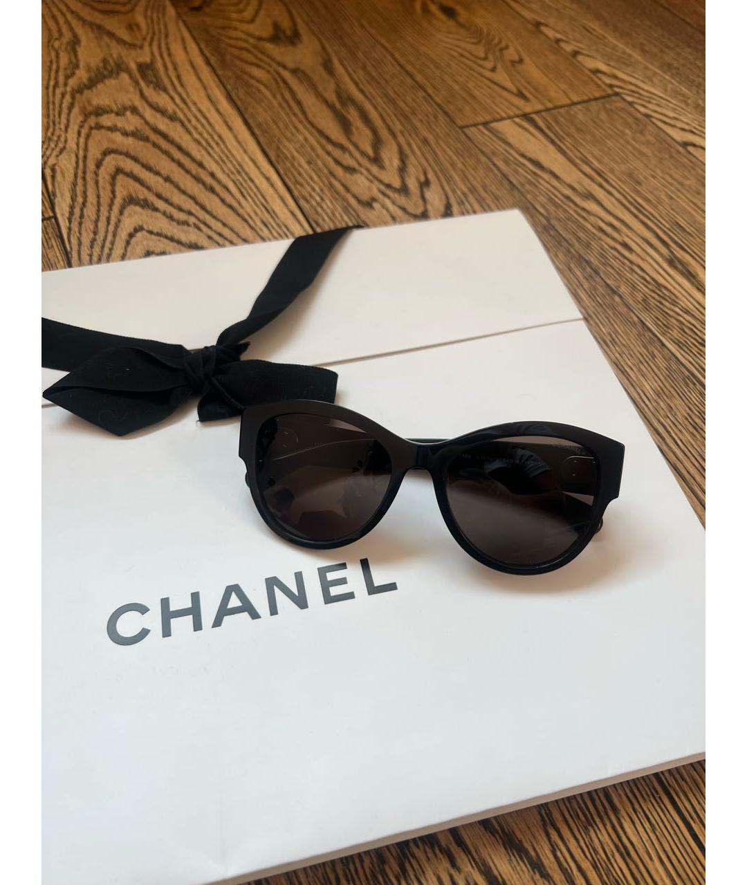 CHANEL Черные пластиковые солнцезащитные очки, фото 7