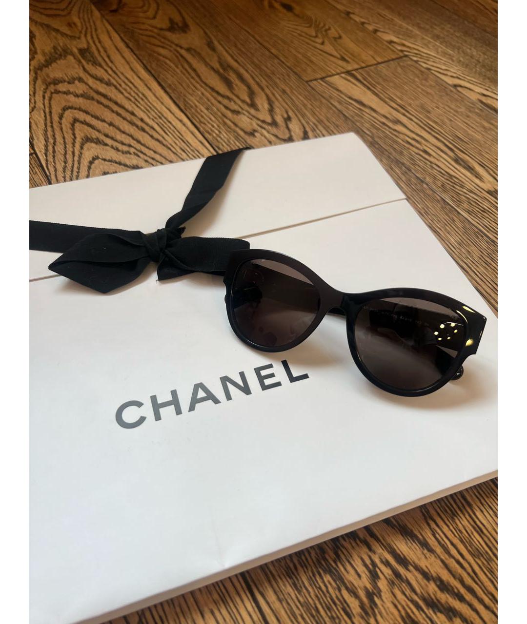 CHANEL Черные пластиковые солнцезащитные очки, фото 5