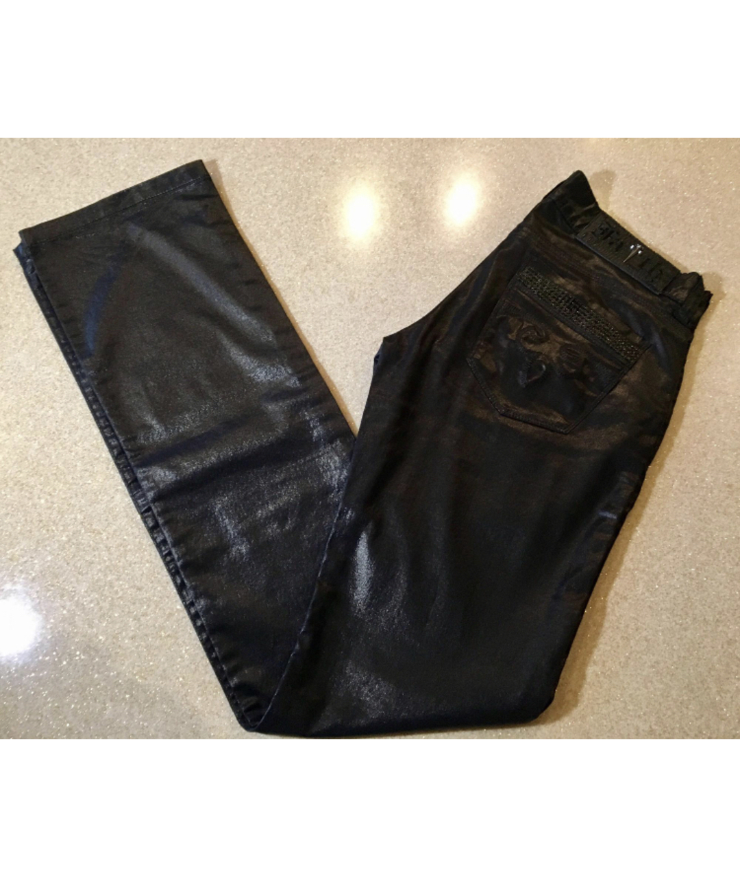 FAITH CONNEXION Черные хлопко-эластановые прямые джинсы, фото 5