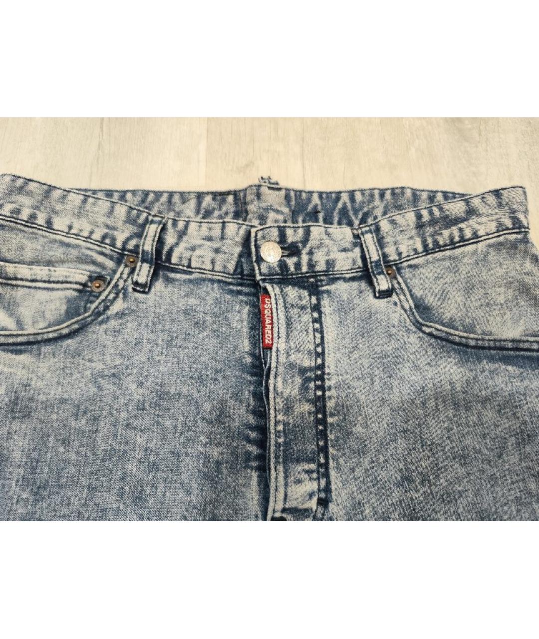 DSQUARED2 Голубые хлопко-эластановые джинсы слим, фото 4
