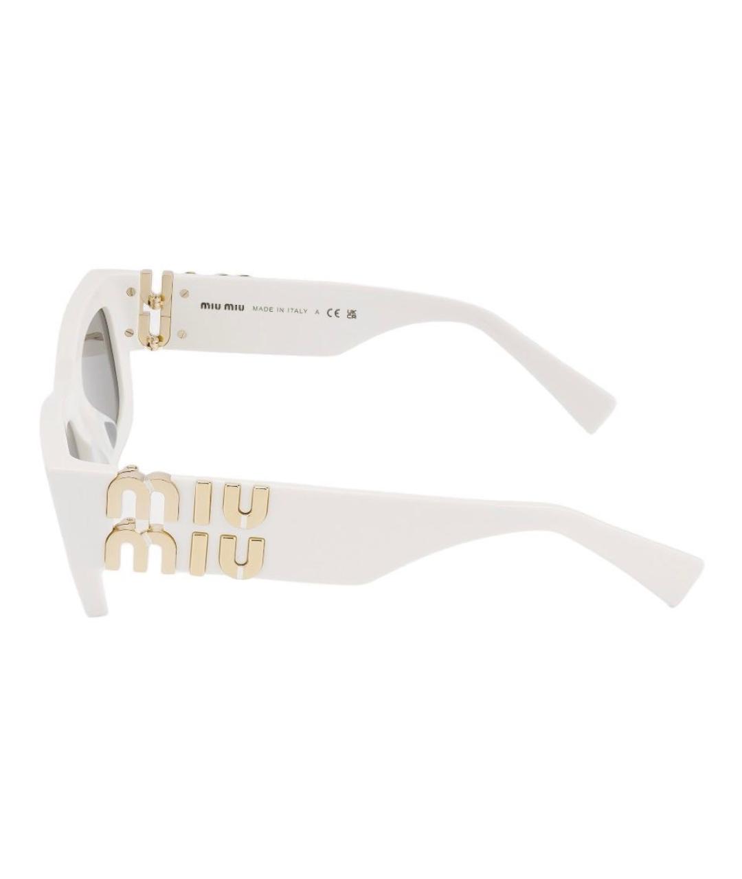 MIU MIU Белые пластиковые солнцезащитные очки, фото 3