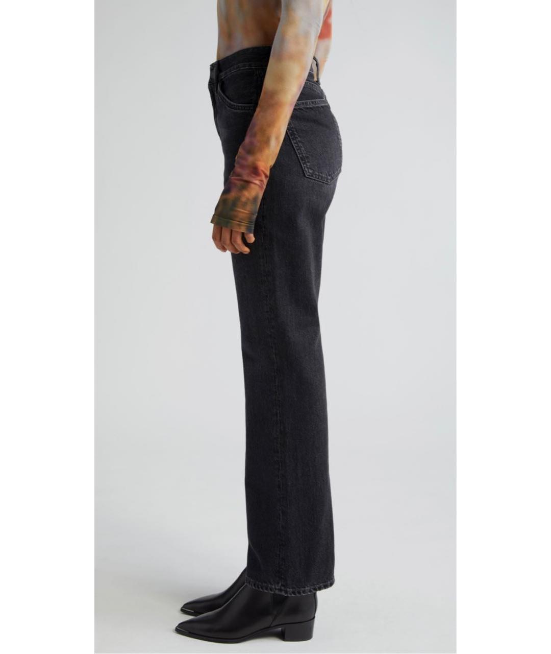 ACNE STUDIOS Антрацитовые хлопковые прямые джинсы, фото 7