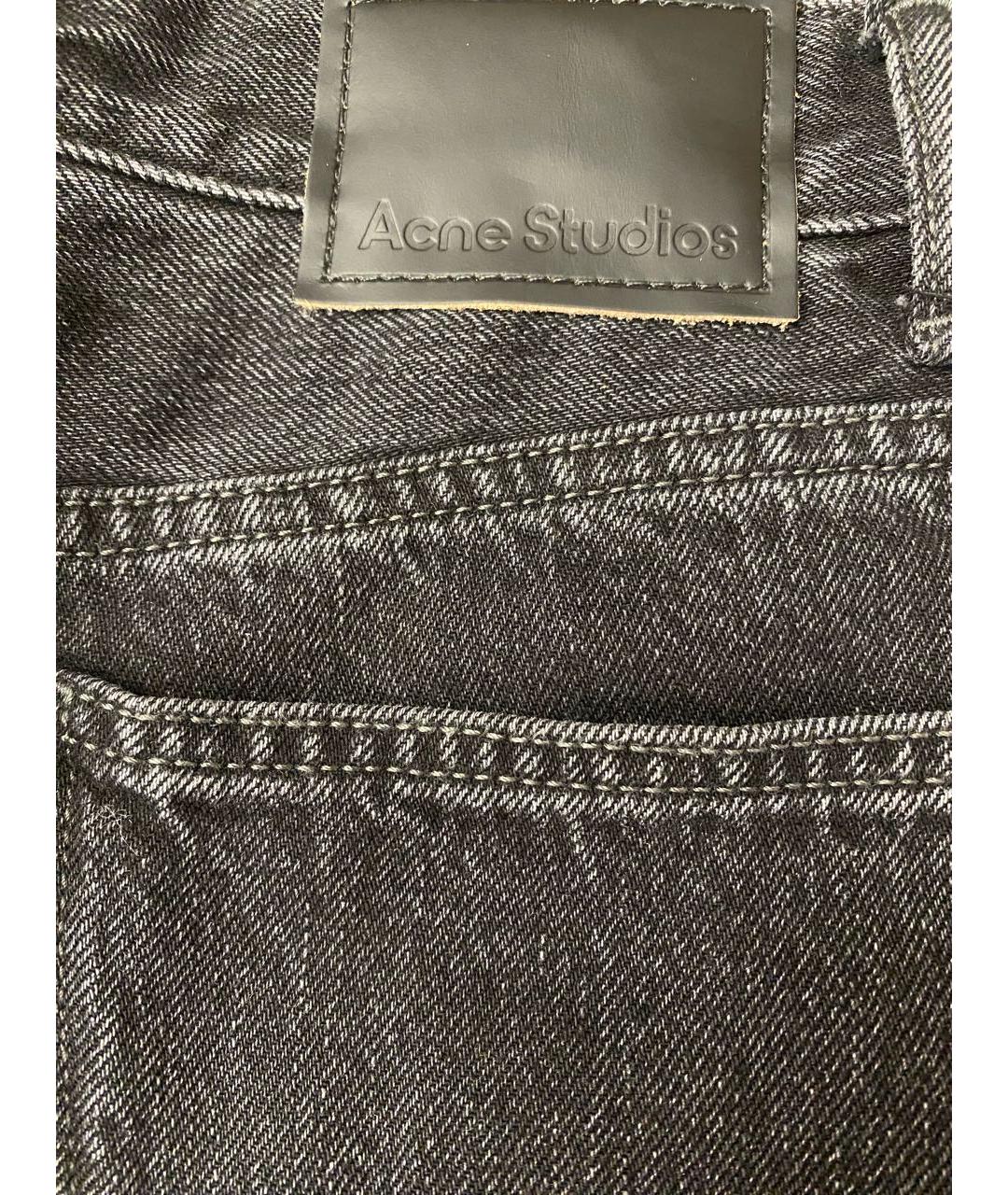 ACNE STUDIOS Антрацитовые хлопковые прямые джинсы, фото 5