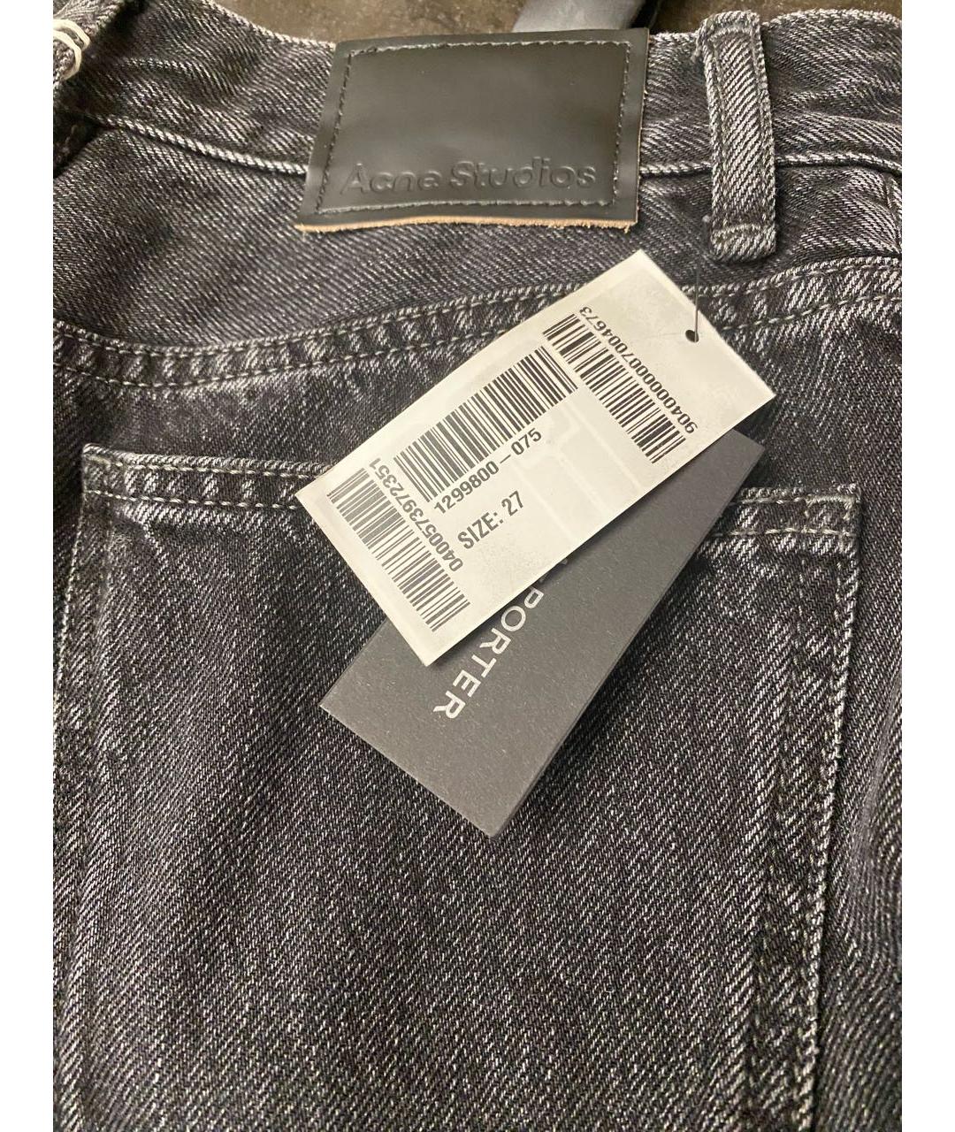 ACNE STUDIOS Антрацитовые хлопковые прямые джинсы, фото 6