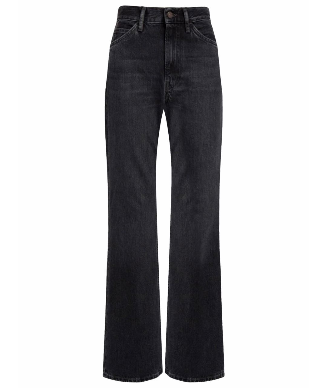 ACNE STUDIOS Антрацитовые хлопковые прямые джинсы, фото 1