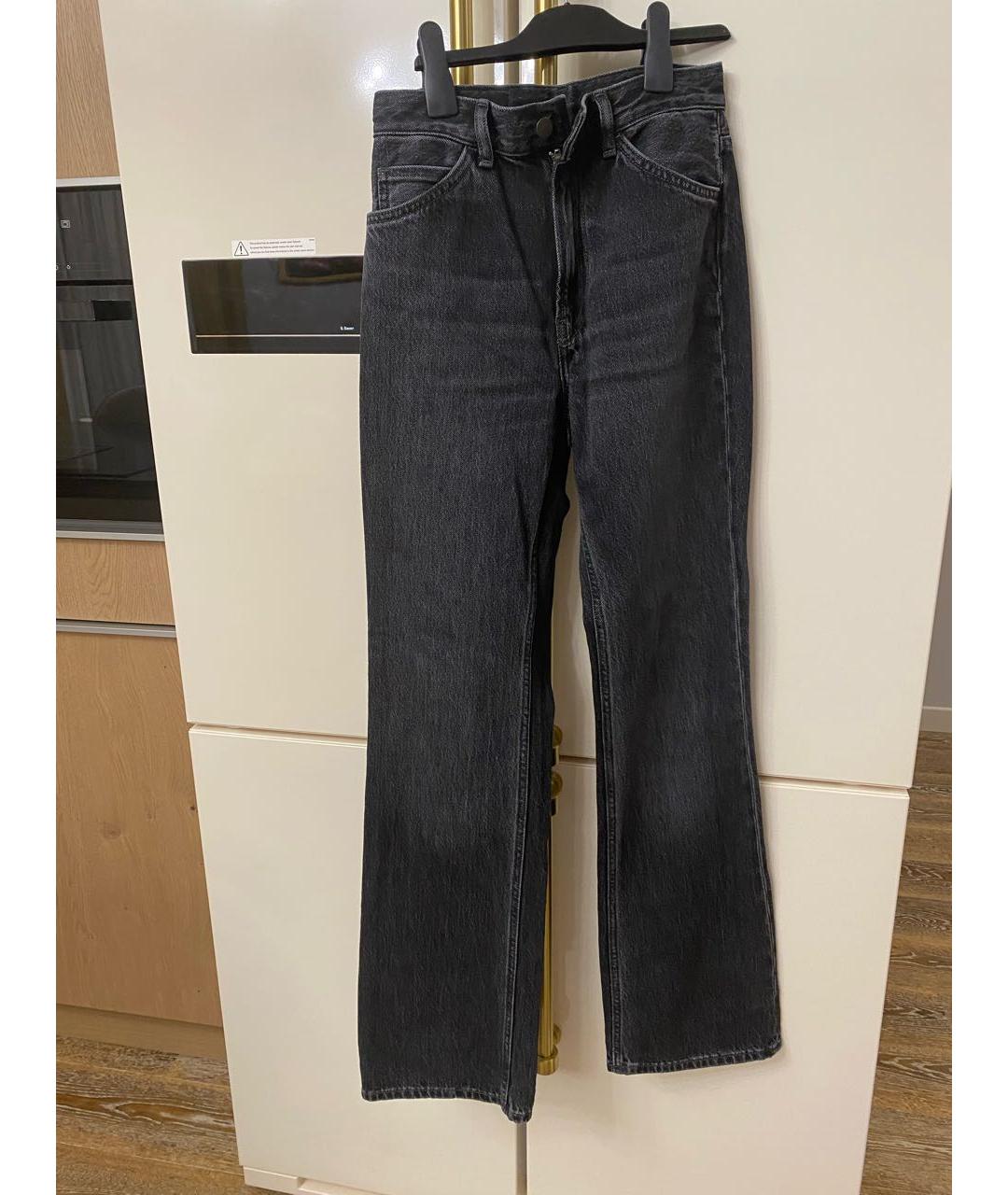ACNE STUDIOS Антрацитовые хлопковые прямые джинсы, фото 2