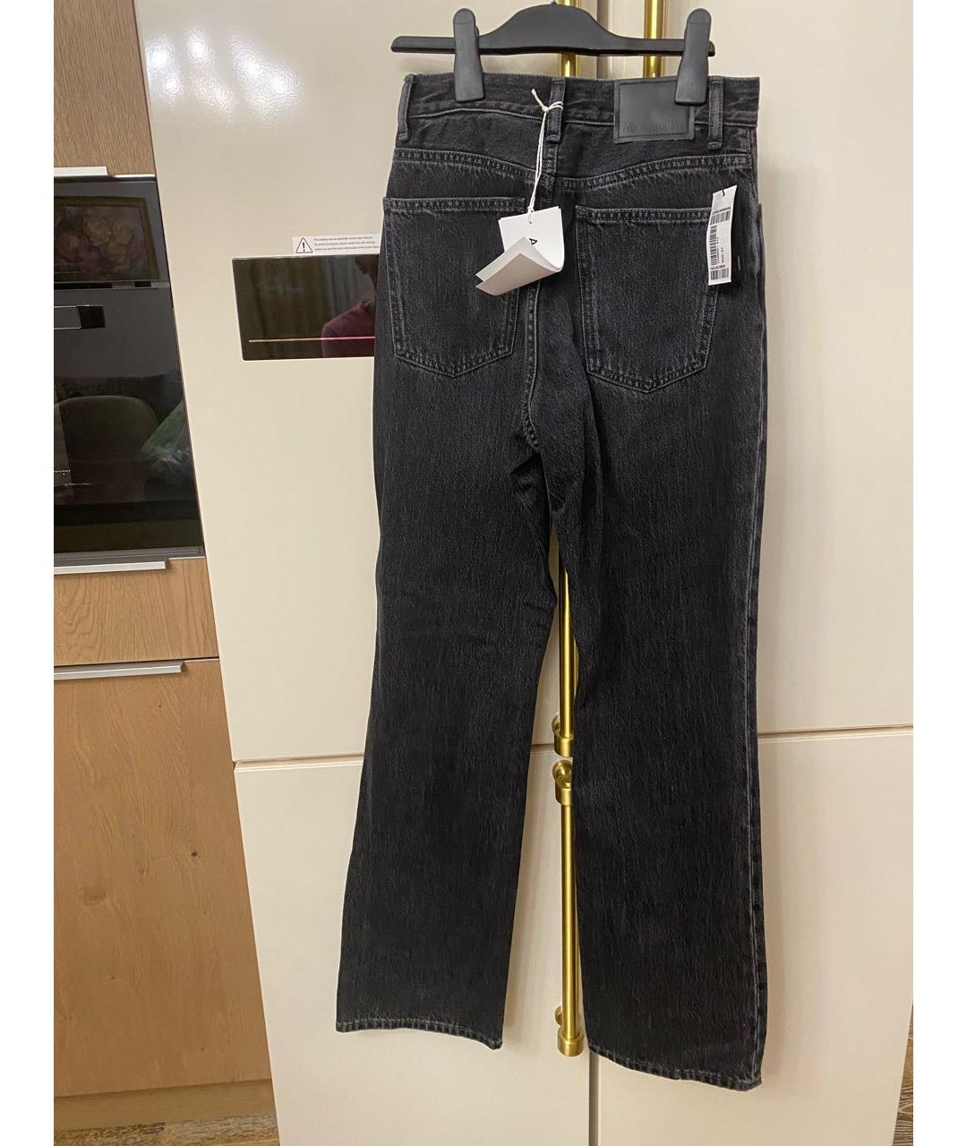 ACNE STUDIOS Антрацитовые хлопковые прямые джинсы, фото 3