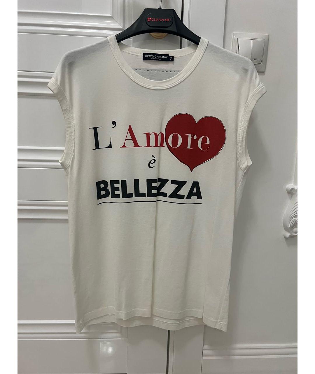 DOLCE&GABBANA Белая хлопковая майка, фото 4