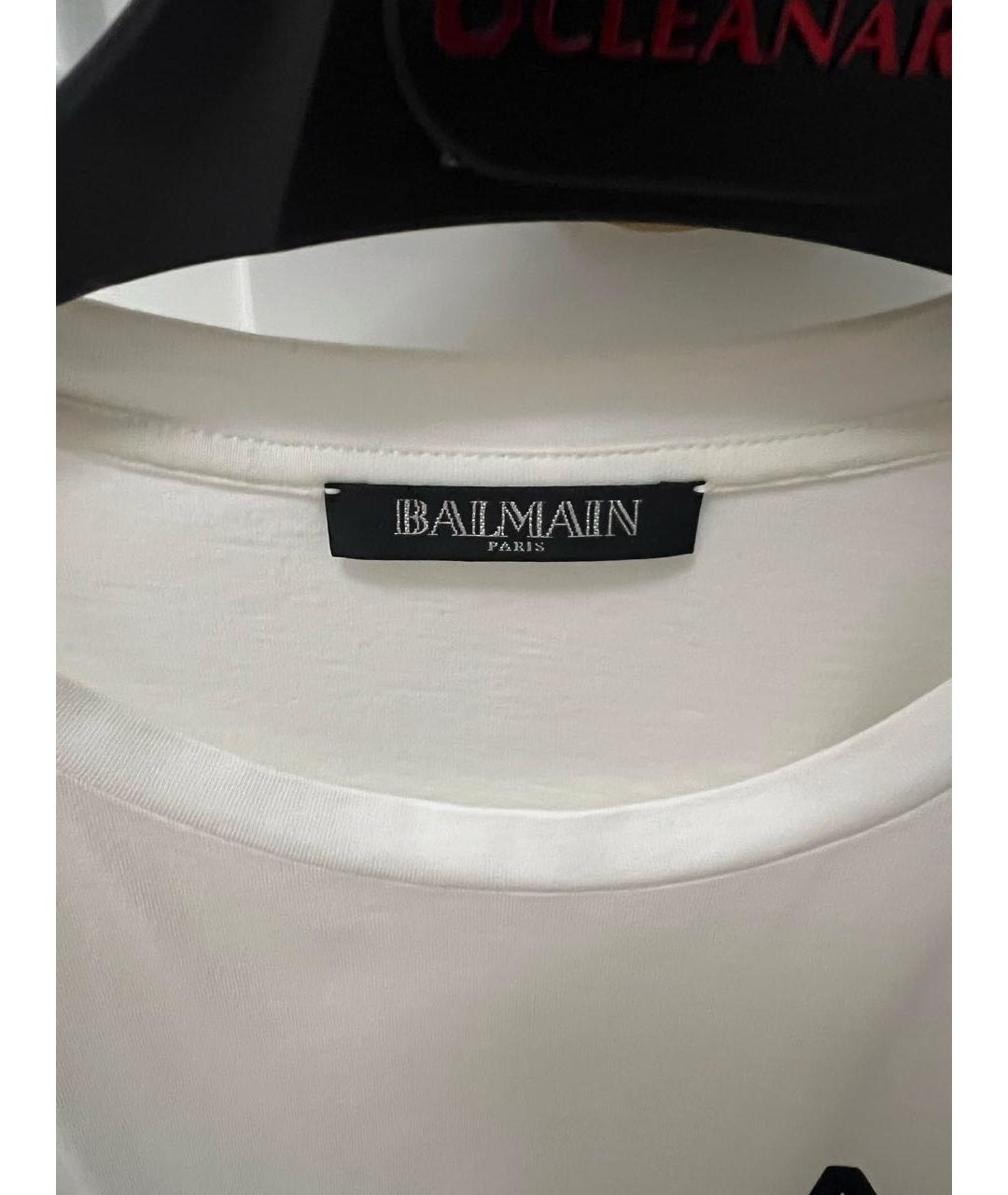 BALMAIN Белая хлопковая футболка, фото 3