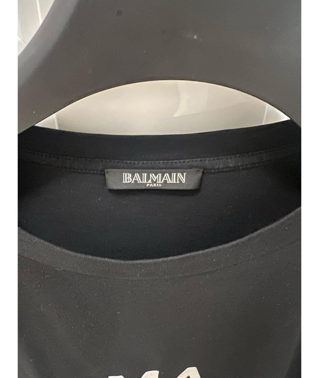 BALMAIN Черная хлопковая футболка, фото 3