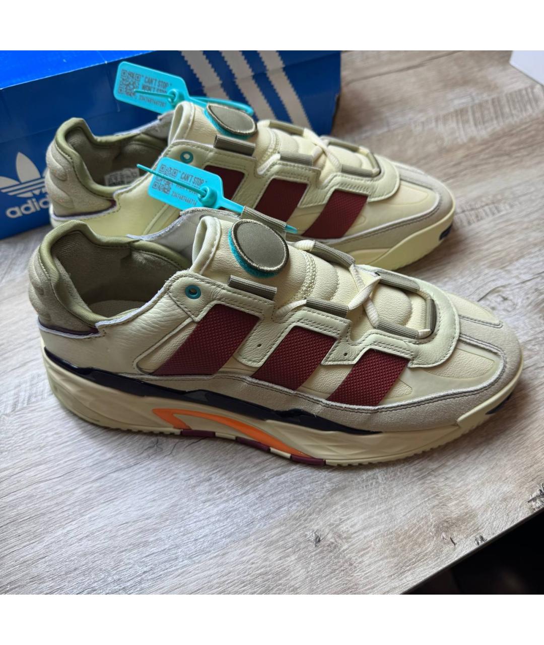 ADIDAS Бежевые замшевые низкие кроссовки / кеды, фото 8