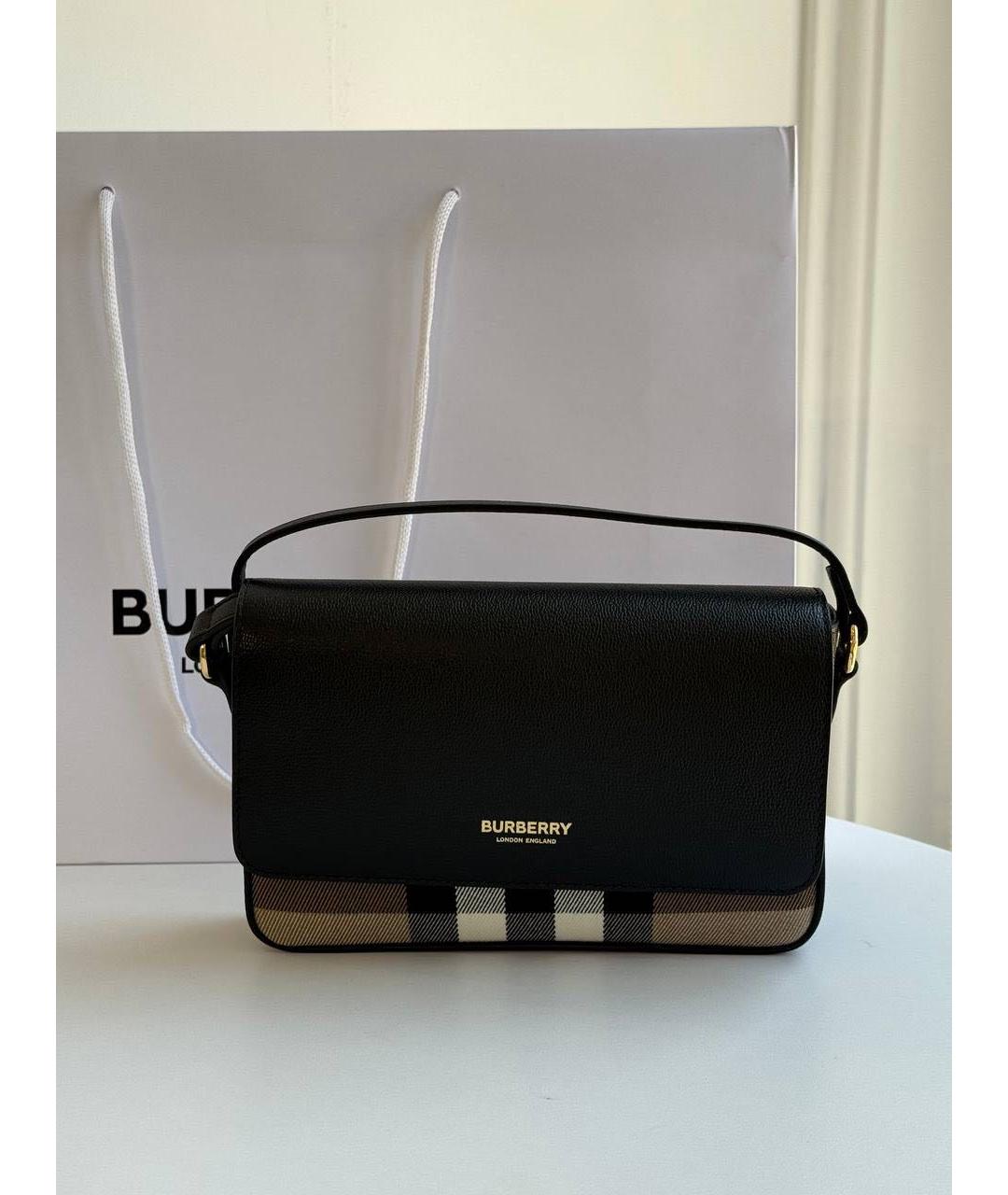 BURBERRY Черная кожаная сумка через плечо, фото 5