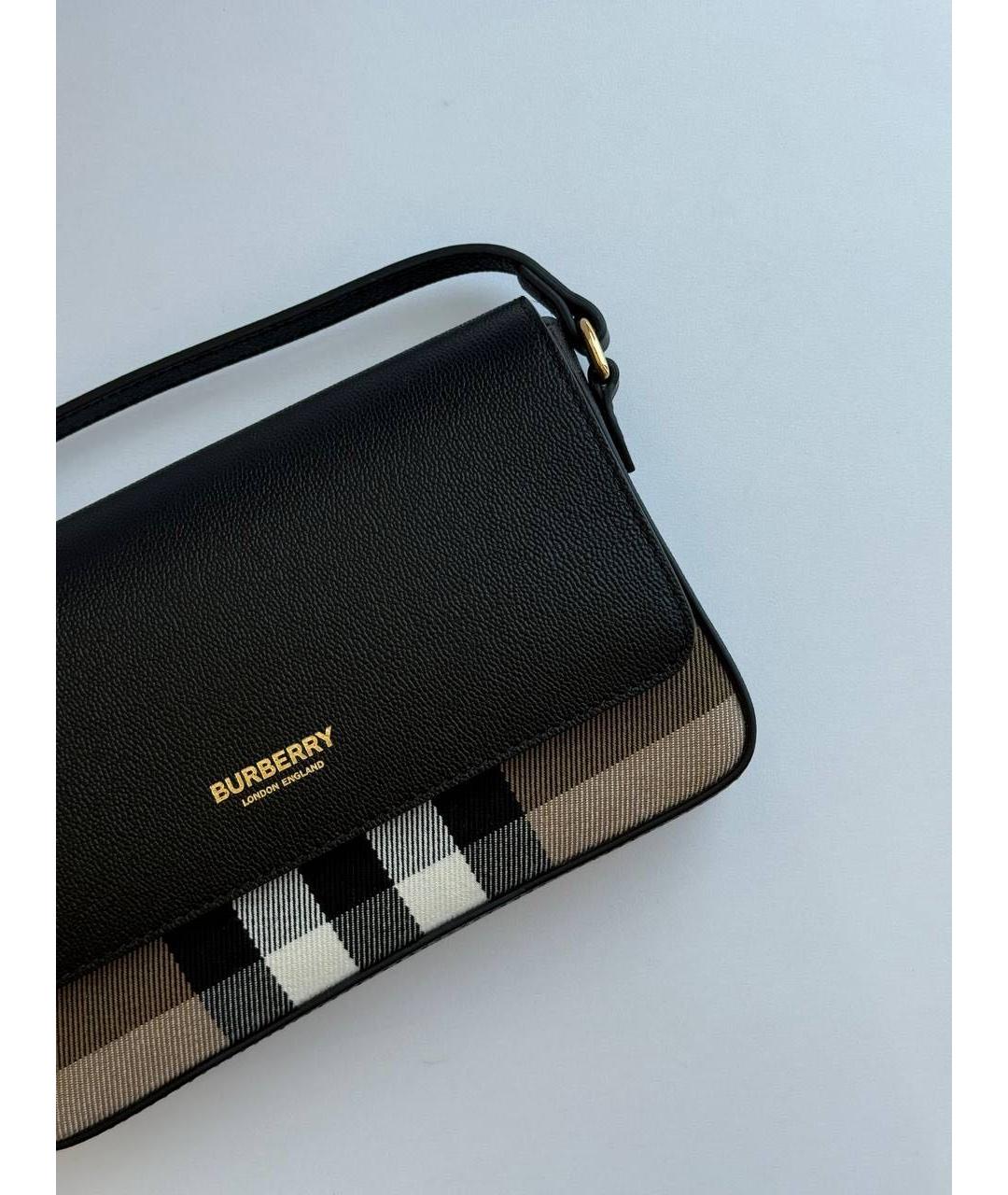 BURBERRY Черная кожаная сумка через плечо, фото 4