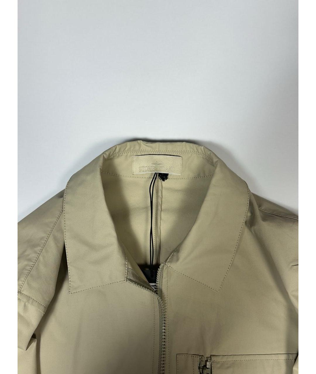 STONE ISLAND Бежевая хлопковая куртка, фото 3