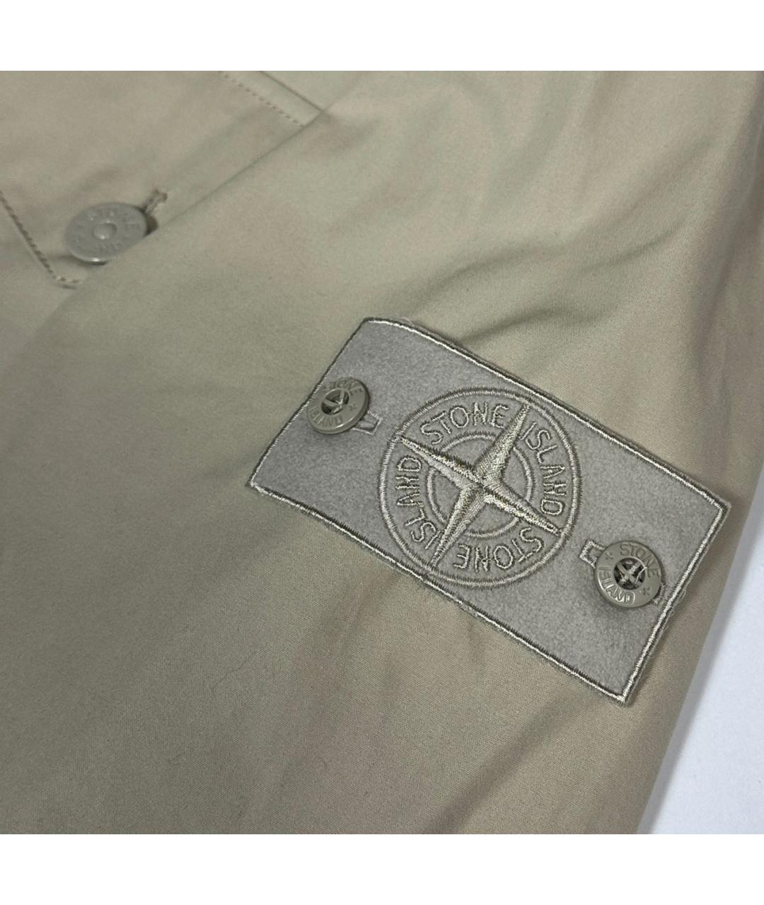 STONE ISLAND Бежевая хлопковая куртка, фото 4