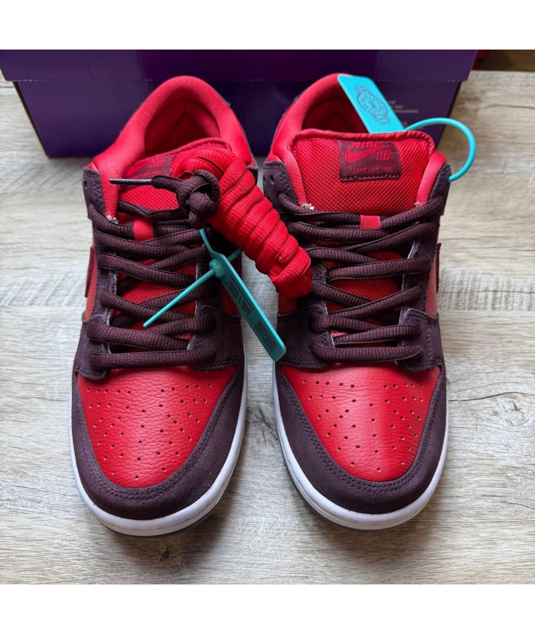 NIKE Красные замшевые низкие кроссовки / кеды, фото 3