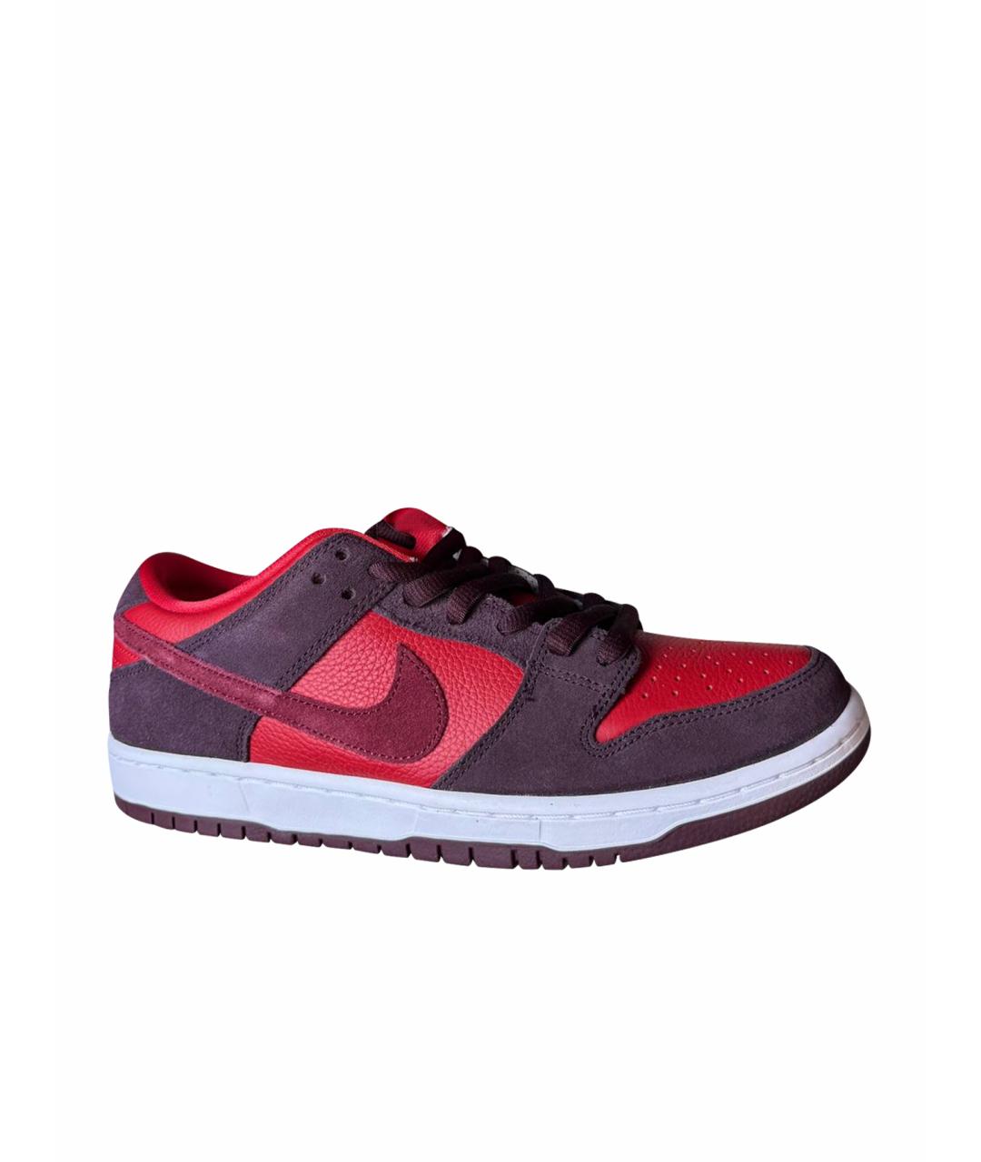 NIKE Красные замшевые низкие кроссовки / кеды, фото 1